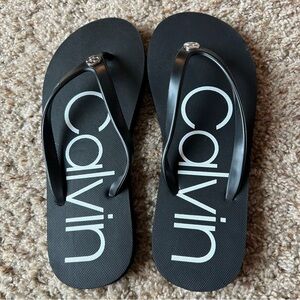 Calvin Klein Black Flip-Flop Sandals